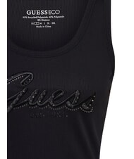 GUESS RAISSA LOGO Débardeur avec logo strass jetbla - T-shirt - 3
