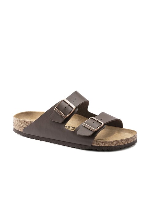 ARIZONA BIRKO FLOR Sandale pantoufle &agrave; deux boucles marron fonc&eacute; - Chaussures unisexe