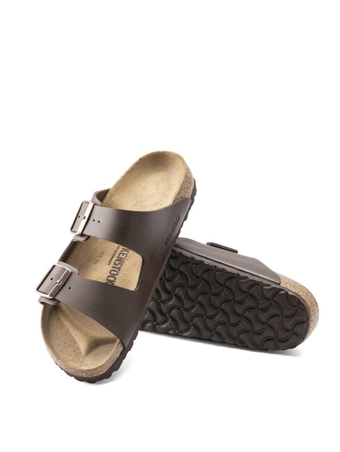 ARIZONA BIRKO FLOR Sandale pantoufle &agrave; deux boucles marron fonc&eacute; - Chaussures unisexe