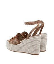 GUESS TANVEEY Sandales compensées espadrilles Beige / Marron - Chaussures Femme - 3