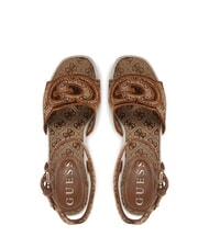 GUESS TANVEEY Sandales compensées espadrilles Beige / Marron - Chaussures Femme - 4