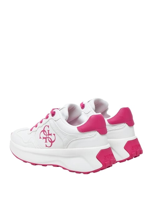 LUCKEI baskets &agrave; logo 4G Blanc / Fuchsia - Chaussures Femme