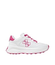 GUESS LUCKEI baskets &agrave; logo 4G Blanc / Fuchsia - Chaussures Femme - 2