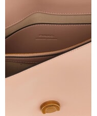 PINKO LOVE ONE CLASSIC Sac bandoulière en cuir avec rabat poudre-or antique - Sacs pour Femme - 4