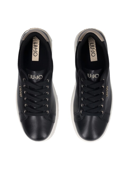 PRETTY 06 Baskets à plateforme en cuir noir/or clair - Chaussures Femme