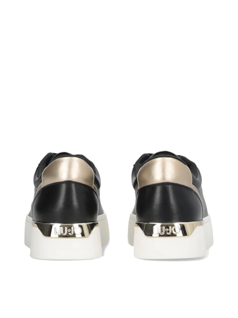 PRETTY 06 Baskets à plateforme en cuir noir/or clair - Chaussures Femme