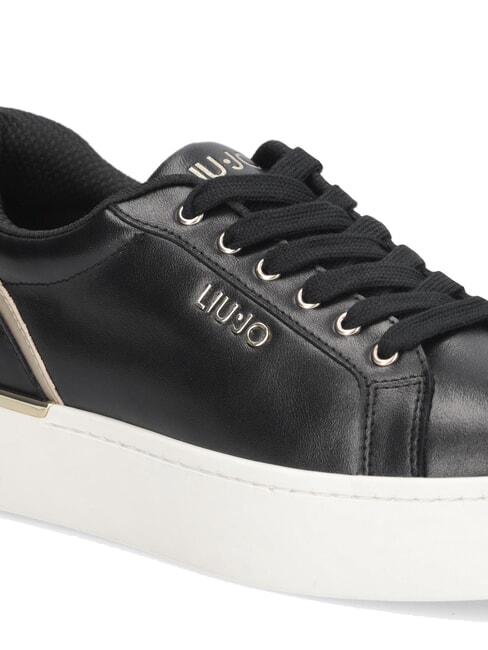 PRETTY 06 Baskets à plateforme en cuir noir/or clair - Chaussures Femme