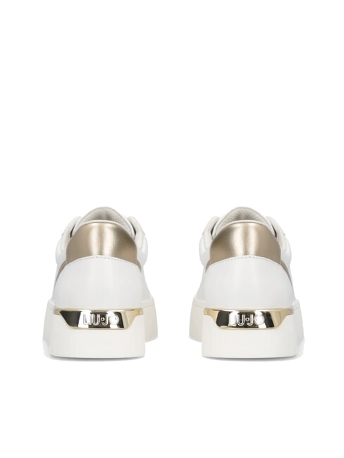 PRETTY 06 Baskets &agrave; plateforme en cuir blanc / or clair - Chaussures Femme