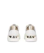 LIUJO PRETTY 06 Baskets &agrave; plateforme en cuir blanc / or clair - Chaussures Femme - 7