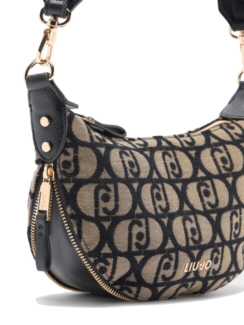 KALISKA Petit sac bandoulière jacquard tabac - Sacs pour Femme