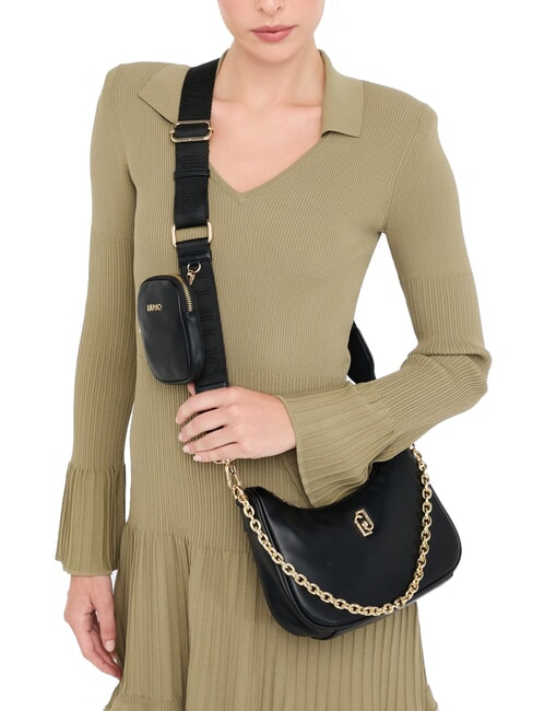 ACHALA Petit sac avec chaîne et pochette NOIR - Sacs pour Femme