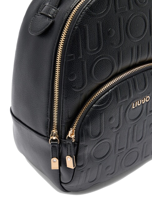 MANHATTAN Sac à dos moyen avec logo en relief NOIR - Sacs pour Femme