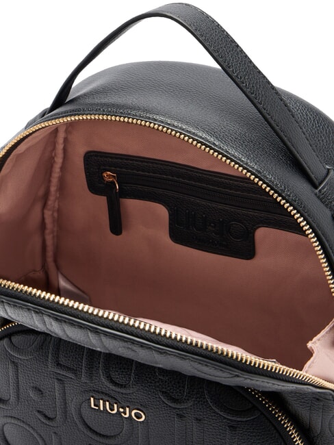 MANHATTAN Sac à dos moyen avec logo en relief NOIR - Sacs pour Femme