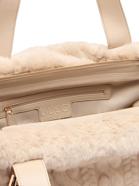 VERRY Grand sac hobo en peluche NEUTRE - Sacs pour Femme