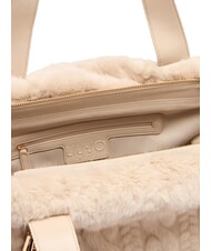 LIUJO VERRY Grand sac hobo en peluche NEUTRE - Sacs pour Femme - 6