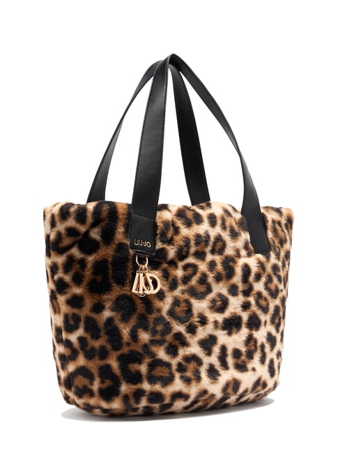 VERRY Grand sac hobo en peluche macul naturel. - Sacs pour Femme