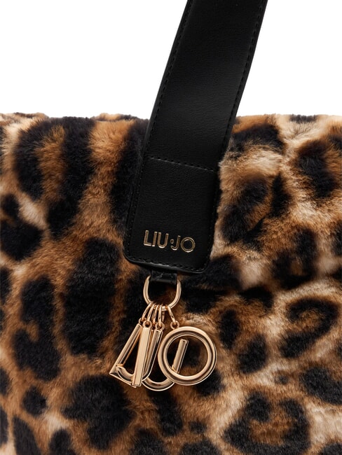 VERRY Grand sac hobo en peluche macul naturel. - Sacs pour Femme