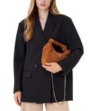 GUESS ISOTTA Sac en cuir suédé avec chaîne COGNAC - Sacs pour Femme - 4