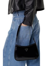 GUESS ARNELA Sac &agrave; bandouli&egrave;re brillant NOIR - Sacs pour Femme - 6