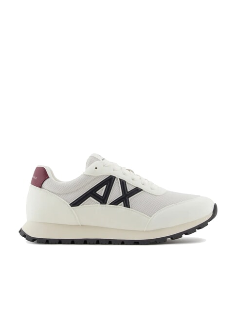 DROP MICROSUEDE Baskets avec logo contrast&eacute; blanc cass&eacute; + bleu marine fonc&eacute; + pamplemousse - Chaussures Homme