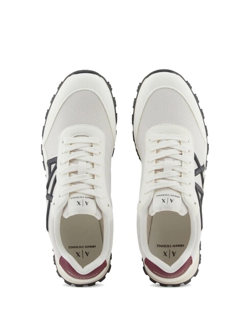 DROP MICROSUEDE Baskets avec logo contrast&eacute; blanc cass&eacute; + bleu marine fonc&eacute; + pamplemousse - Chaussures Homme