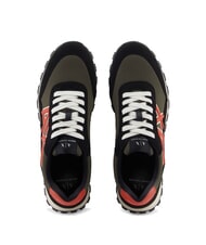 ARMANI EXCHANGE DROP MICROSUEDE Baskets avec logo contrasté noir+olive nuit+citrouille - Chaussures Homme - 3