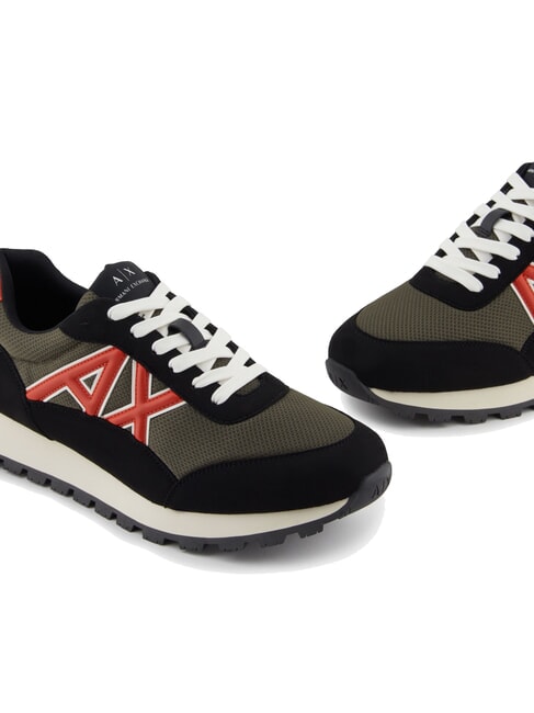 DROP MICROSUEDE Baskets avec logo contrasté noir+olive nuit+citrouille - Chaussures Homme