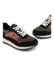 ARMANI EXCHANGE DROP MICROSUEDE Baskets avec logo contrasté noir+olive nuit+citrouille - Chaussures Homme - 4