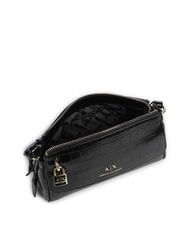 ARMANI EXCHANGE JANE CROCO Sac bandouli&egrave;re imprim&eacute; crocodile noir - Sacs pour Femme - 4