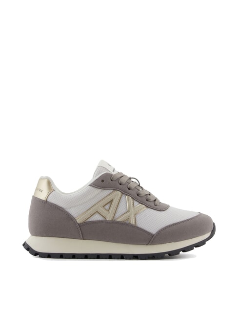 DROP MICROSUEDE Baskets avec logo lat&eacute;ral bar brun + blanc cass&eacute; - Chaussures Femme