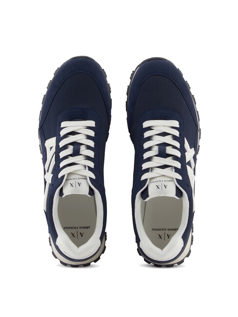 DROP MICROSUEDE Baskets avec logo contrast&eacute; bleu marine + blanc cass&eacute; - Chaussures Homme