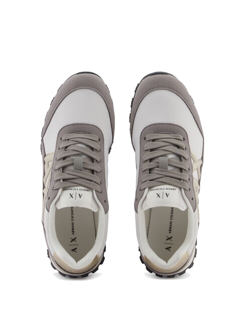 DROP MICROSUEDE Baskets avec logo lat&eacute;ral bar brun + blanc cass&eacute; - Chaussures Femme