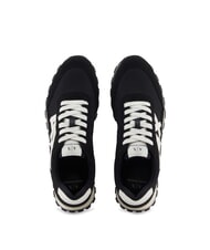 ARMANI EXCHANGE DROP MICROSUEDE Baskets avec logo contrast&eacute; noir + blanc cass&eacute; - Chaussures Homme - 3