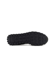 ARMANI EXCHANGE DROP MICROSUEDE Baskets avec logo contrast&eacute; noir + blanc cass&eacute; - Chaussures Homme - 6