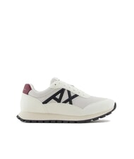 ARMANI EXCHANGE DROP MICROSUEDE Baskets avec logo contrasté blanc cassé + bleu marine foncé + pamplemousse - Chaussures Homme - 2