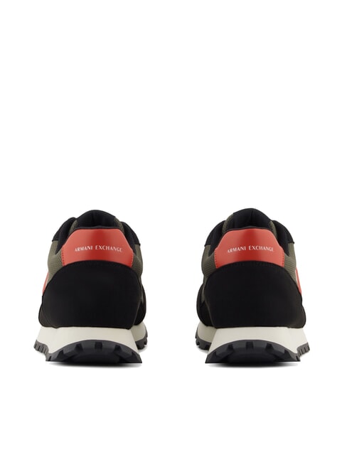 DROP MICROSUEDE Baskets avec logo contrast&eacute; noir+olive nuit+citrouille - Chaussures Homme