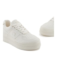 ARMANI EXCHANGE JANE Baskets à plateforme blanc cassé + or pâle - Chaussures Femme - 4