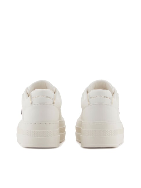 JANE Baskets à plateforme blanc cassé + or pâle - Chaussures Femme