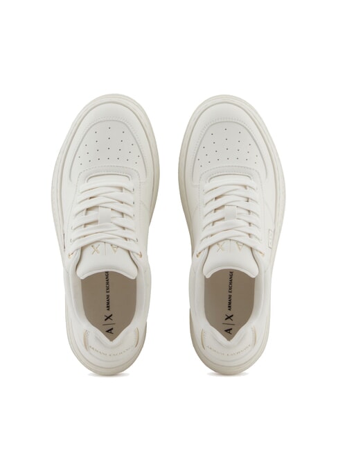 JANE Baskets à plateforme blanc cassé + or pâle - Chaussures Femme