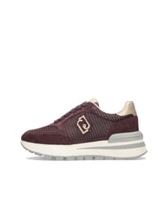 LIUJO AMAZING 25 Baskets en daim et mesh cramoisi/or clair - Chaussures Femme - 2