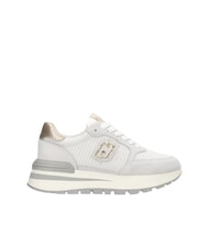 LIUJO AMAZING 25 Baskets en daim et mesh blanc cass&eacute;/or clair - Chaussures Femme - 3