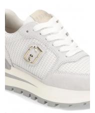 LIUJO AMAZING 25 Baskets en daim et mesh blanc cass&eacute;/or clair - Chaussures Femme - 5