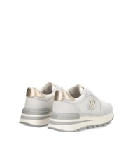 LIUJO AMAZING 25 Baskets en daim et mesh blanc cass&eacute;/or clair - Chaussures Femme - 6