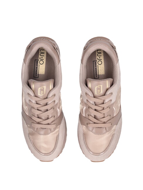 MAXI WONDER 91 Baskets à plateforme avec empiècements en cuir verni neutre - Chaussures Femme