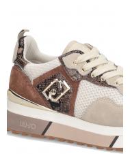 LIUJO MAXI WONDER 01 Baskets &agrave; plateforme avec d&eacute;tails en python corde/chocolat - Chaussures Femme - 5