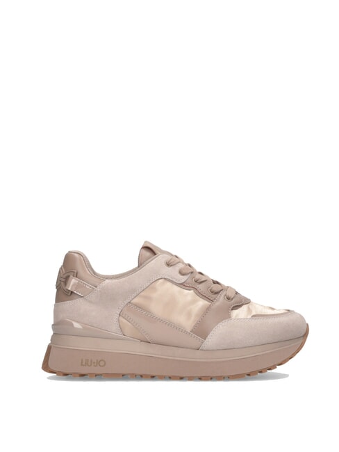 MAXI WONDER 91 Baskets à plateforme avec empiècements en cuir verni neutre - Chaussures Femme