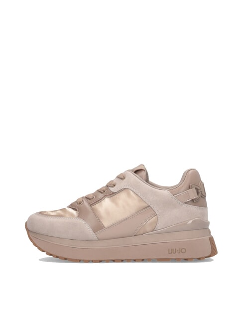 MAXI WONDER 91 Baskets &agrave; plateforme avec empi&egrave;cements en cuir verni neutre - Chaussures Femme