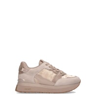 LIUJO MAXI WONDER 91 Baskets &agrave; plateforme avec empi&egrave;cements en cuir verni neutre - Chaussures Femme - 3