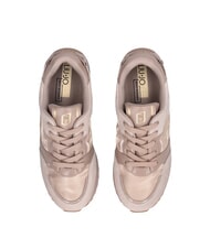 LIUJO MAXI WONDER 91 Baskets &agrave; plateforme avec empi&egrave;cements en cuir verni neutre - Chaussures Femme - 4