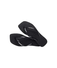 HAVAIANAS SQUARE LOGO Tongs noir/argent - Chaussures Femme - 2